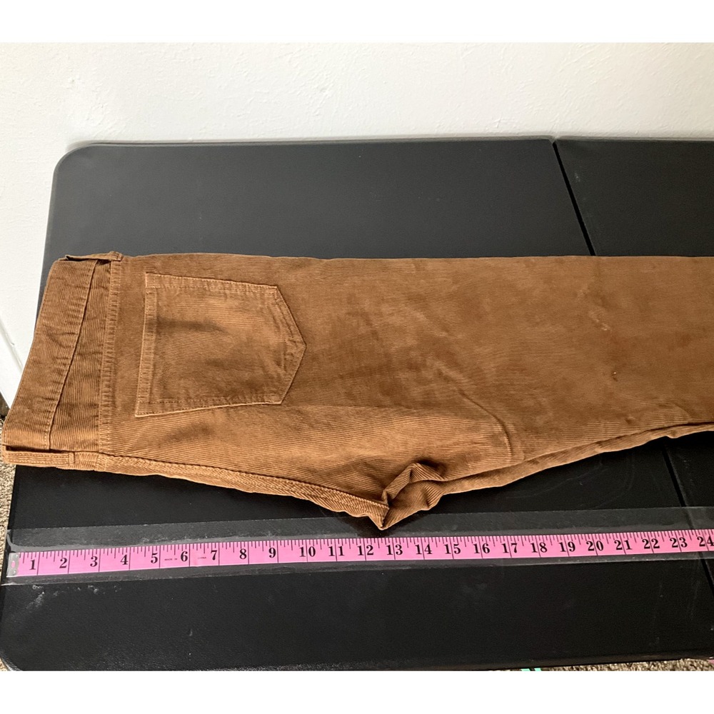 J Crew Flex Pants 33x29 Brown Chino Flat Front Corduroy Straight Leg Slim - Picture 6 of 9